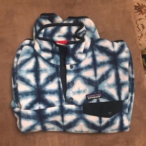 Blue and White Tie Dye Patagonia Pullover